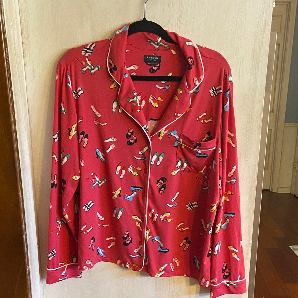 kate spade red pajama top XL